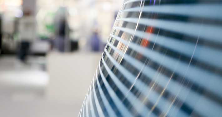 Foto av utstilling på glassmessen glasstec