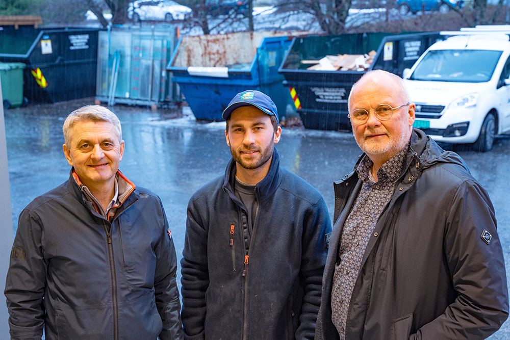 Bjørn Glenn Hansen (Glass og Fasadeforeningen) og Morten Frøid (Norsk Gjenvinning)har besøkt Phillip Haugsand og Ås Glassmesterforretning